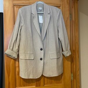 A New Day Linen Blend Oversized Blazer - Sz L - NWT